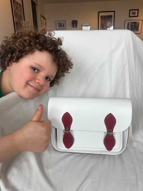 Ajax red/white midi satchel (Designed by Naïm Lee)